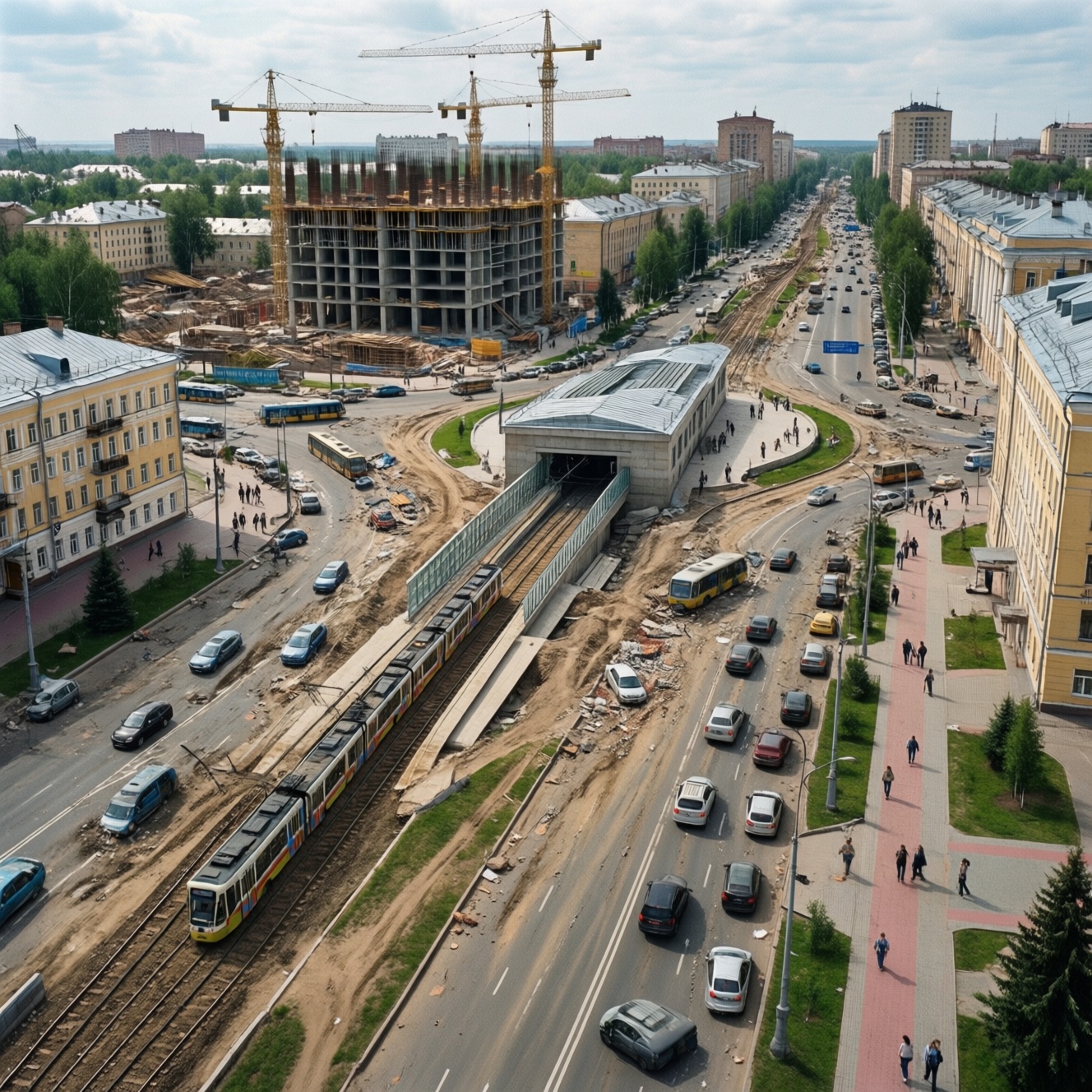 Строительство станции метротрама «Площадь Революции» изменит центр Челябинска Строительство станции метротрама «Площадь Революции» изменит центр Челябинска